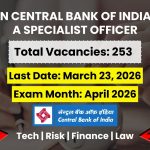Central Bank of India Specialist Officers Recruitment 2026