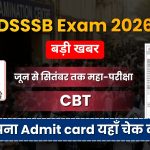 DSSSB Exam Schedule 2026 Out