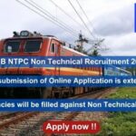 RRB NTPC Non Technical Recruitment 2024, Apply Online for 3445 Vacancies Date Extended