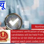 Document verification of eligible candidates in respect of following post codes will be held from 03-02-2025 to 12-02-2025 at venue shown against each post codes.