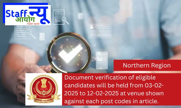 
                                                        Document verification of eligible candidates in respect of following post codes will be held from 03-02-2025 to 12-02-2025 at venue shown against each post codes.