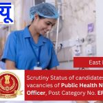 Scrutiny Status of candidates for the vacancies of Public Health Nursing Officer, Post Category No. ER10524.