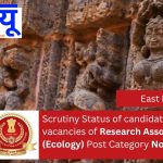 Scrutiny Status of candidates for the vacancies of Research Associate (Ecology) Post Category No. ER10924.