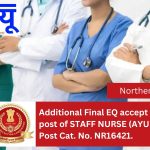 Additional Final EQ accept list for the post of STAFF NURSE (AYURVEDIC), Post Cat. No. NR16421.