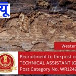 Recruitment to the post of JUNIOR TECHNICAL ASSISTANT (GEOLOGY), Post Category No. WR12423.