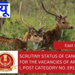 Scrutiny Status of candidates for the vacancies of Artist Grade I, Post Category No. ER16524.