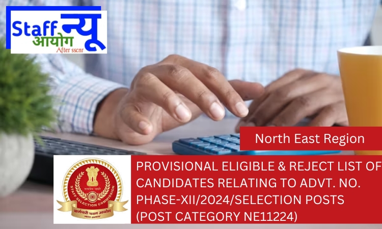 
                                                        PROVISIONAL ELIGIBLE & REJECT LIST OF CANDIDATES RELATING TO ADVT. NO. PHASE-XII/2024/SELECTION POSTS (Post Category NE11224)