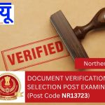 DOCUMENT VERIFICATION OF SELECTION POST EXAMINATION (Post Code NR13723)