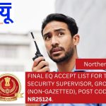 Final EQ accept list for the post of Security Supervisor, Group-‘B’ (Non-Gazetted), Post Code No. NR25124 of Advt. No. Phase XII/2024– reg.