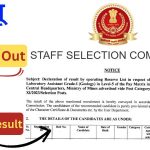 SSC result out by operating Reserve List in respect of recruitment to the post of Laboratory Assistant Grade-I (Geology)