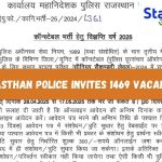 राजस्थान पुलिस 1469 भर्ती