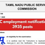 TNPSC employment notification for 3935 posts