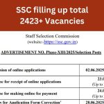 SSC hiring for 2423 posts