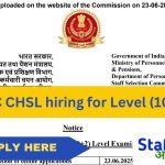 SSC CHSL भर्ती 12वीं पास के लिए