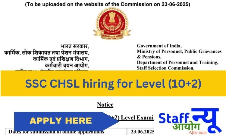 
                                                        🔔 SSC CHSL भर्ती 2025 – 12वीं पास के लिए सुनहरा मौका, करें आवेदन!