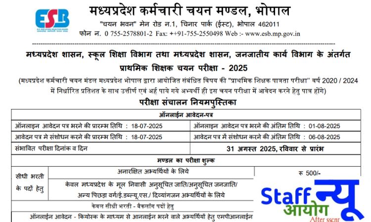 
                                                        मध्यप्रदेश प्राथमिक शिक्षक भर्ती 2025: 18,650 पदों पर निकली बंपर वैकेंसी, जानिए पूरी जानकारी