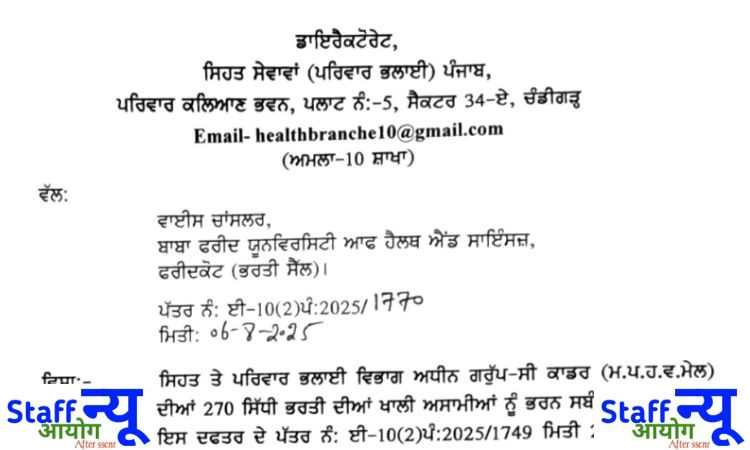
                                                        BFUHS MPHW (Male) भर्ती 2025 : 270 पदों पर निकली बंपर वैकेंसी