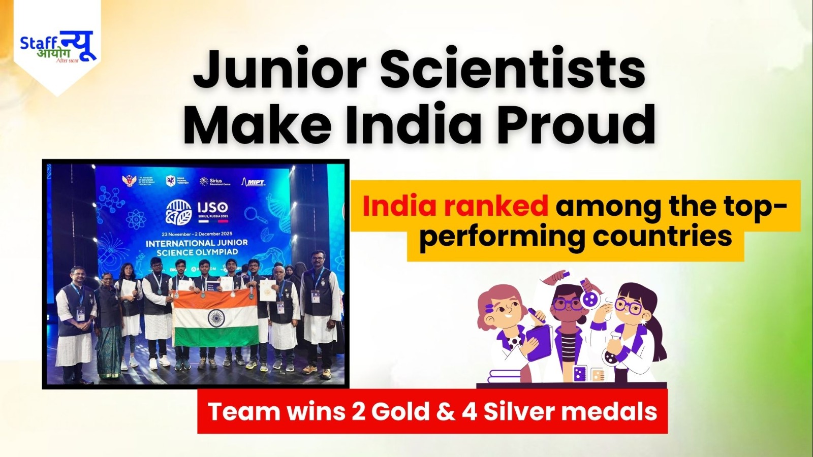
                                                        India Shines Bright: Two Golds & Four Silvers at the International Junior Science Olympiad