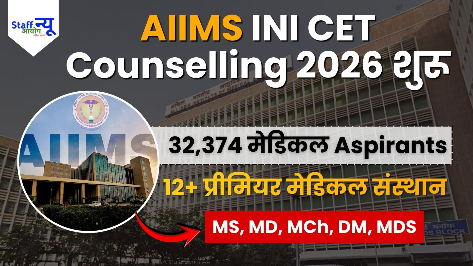 
                                                        AIIMS INI CET Counselling January 2026: 32,374 मेडिकल Aspirants के लिए शुरू हुई एडमिशन रेस!