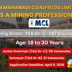 Mahanadi Coalfields Limited (MCL) Recruitment 2026