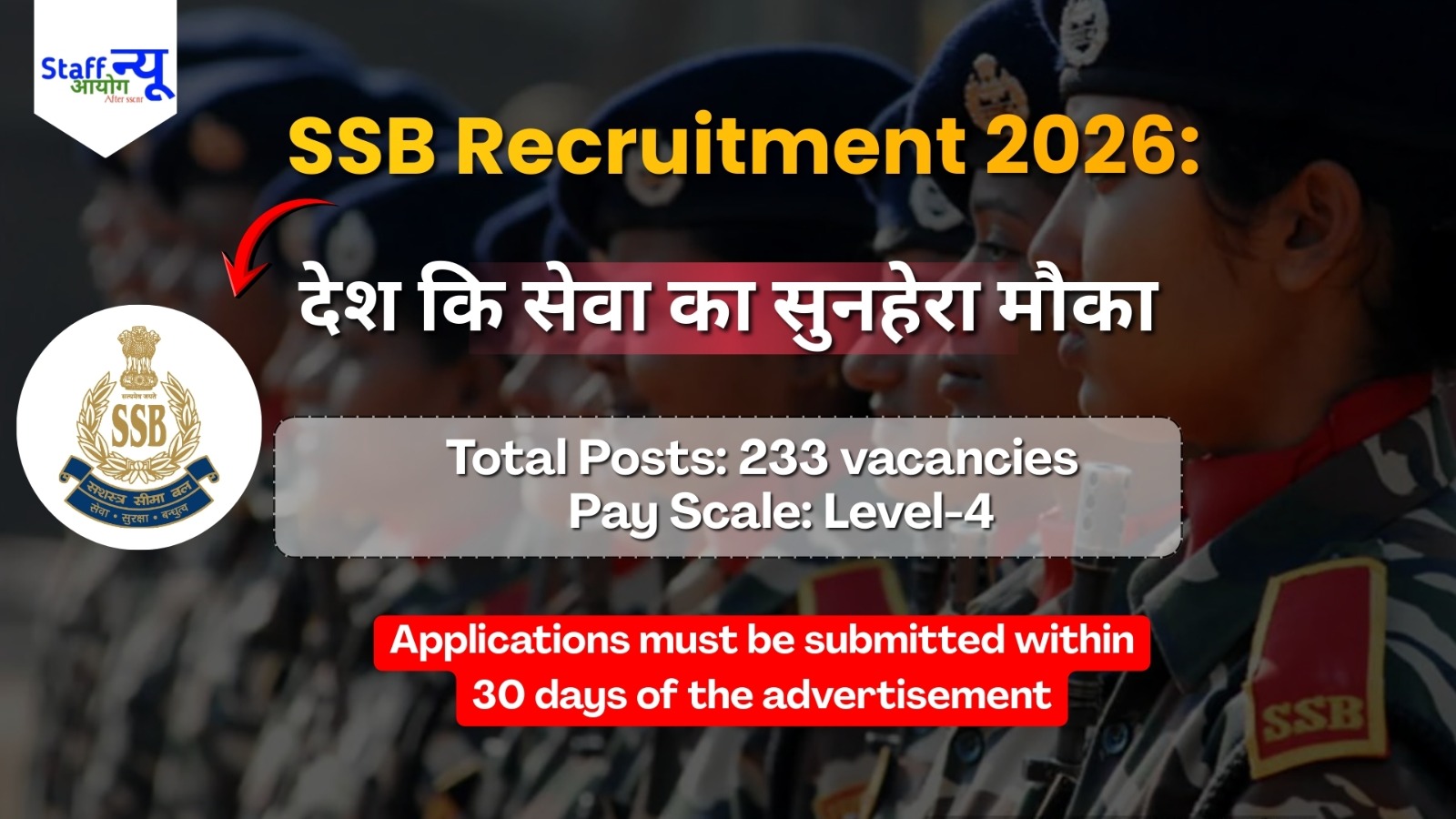 
                                                        Sashastra Seema Bal (SSB) Announces Head Constable Recruitment 2026!