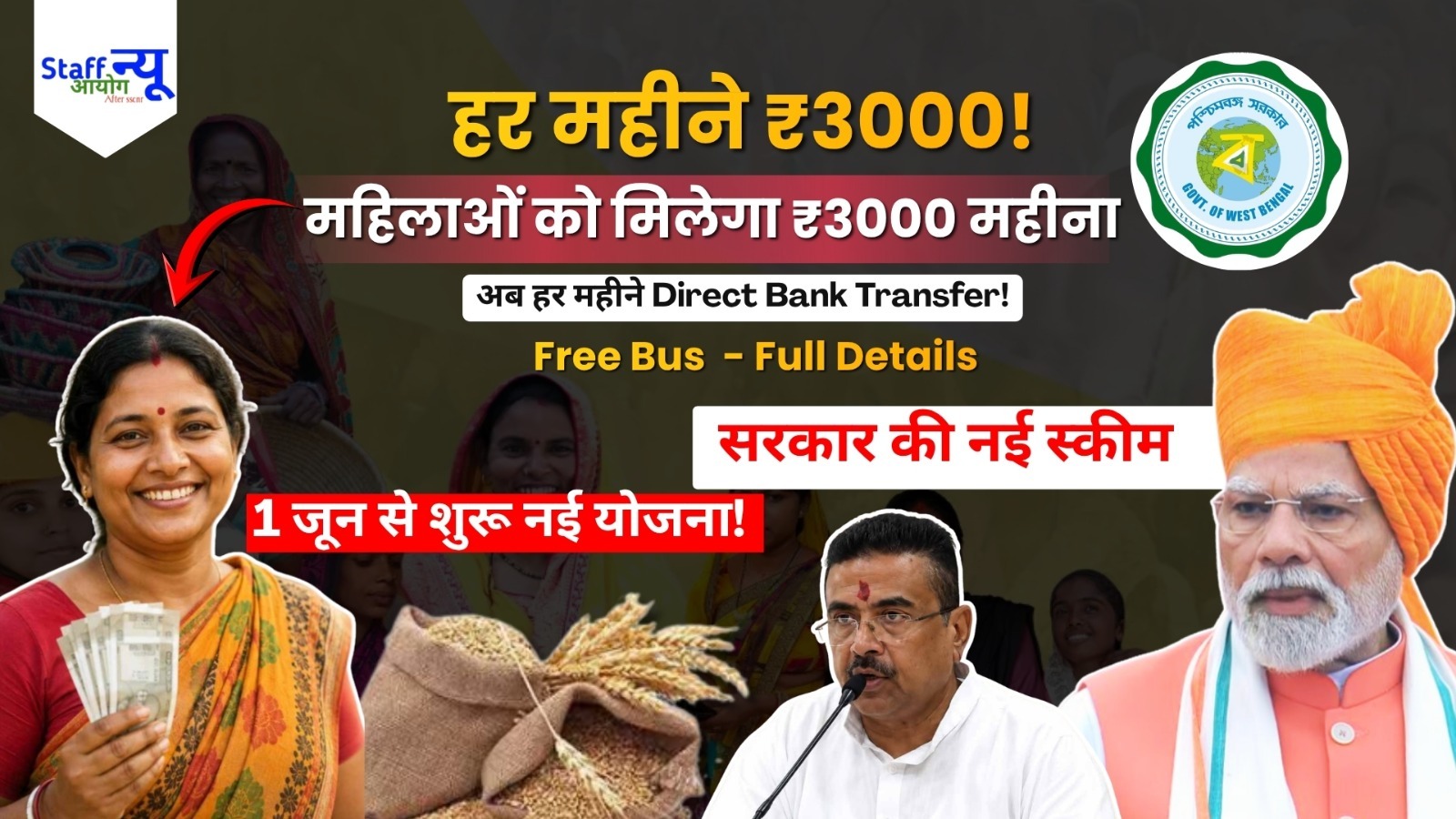 
                                                        पश्चिम बंगाल की ‘अन्नपूर्णा योजना’ 2026  महिलाओं को हर महीने मिलेंगे ₹3000, जानिए पूरी डिटेल