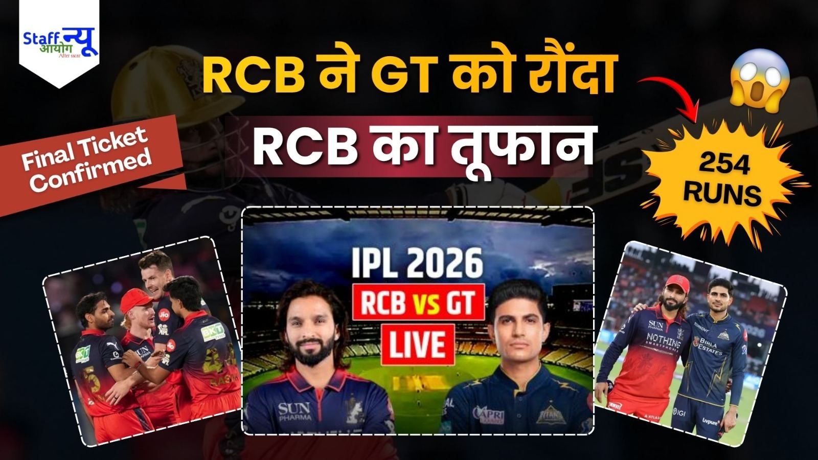 
                                                        RCB ने फिर मचा दिया बवाल! GT को 92 रन से कुचलकर लगातार दूसरी बार IPL Final में एंट्री 🔥