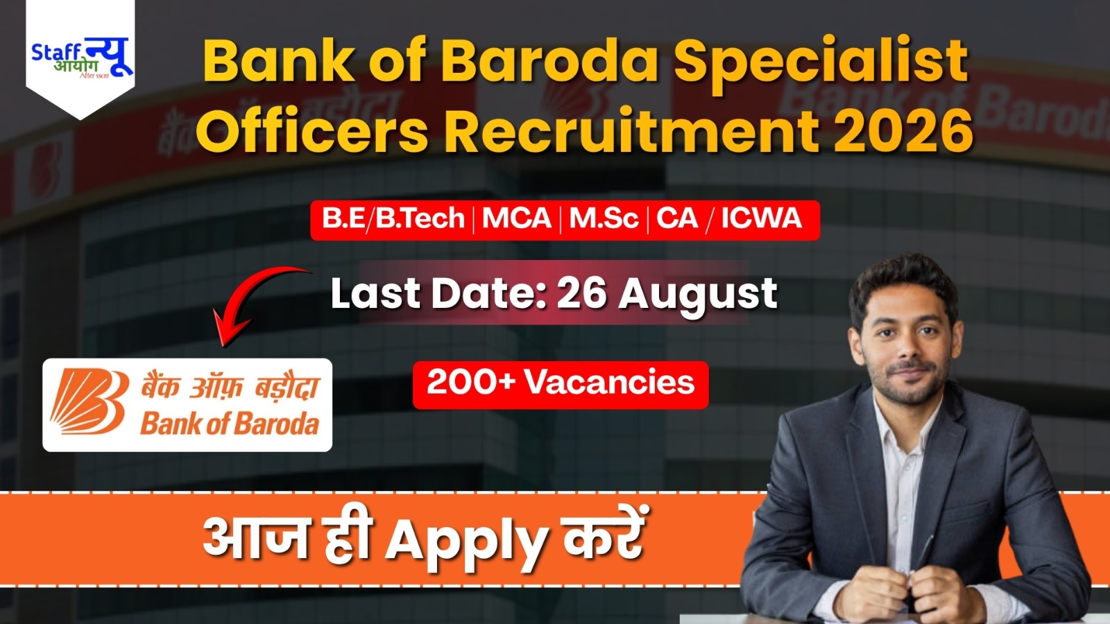 
                                                        Bank of Baroda Recruitment 2026: बैंक ऑफ बड़ौदा में विभिन्न विभागों में बम्पर भर्ती