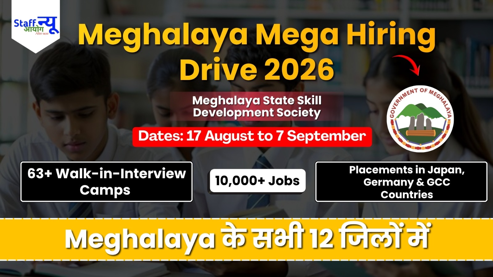 
                                                        MSSDS Mega Recruitment Drive 2026:Meghalaya में 10,000+ Private और International नौकरियों का महा-मेला, सीधे Interview से पाएं Job!