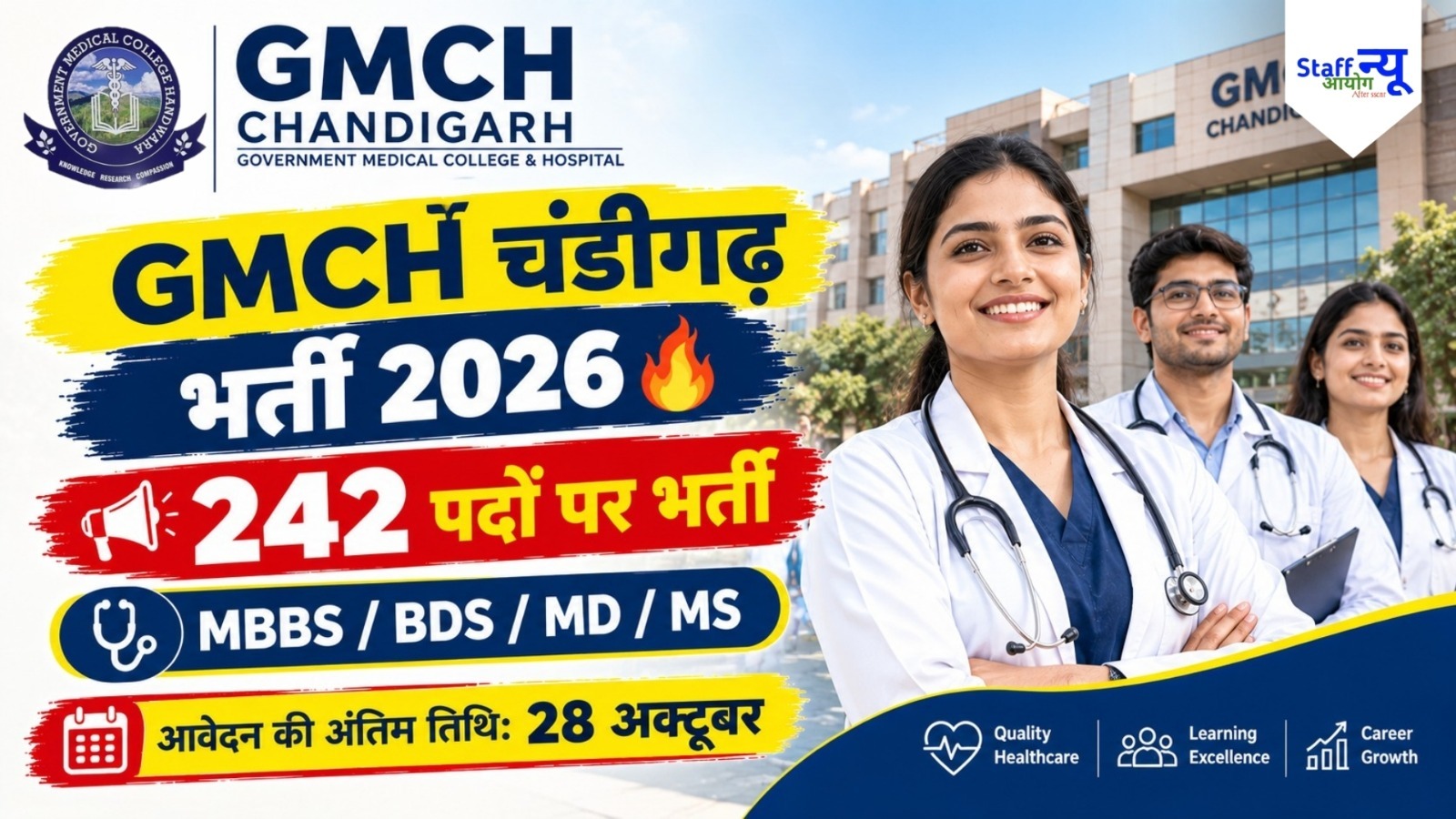 
                                                        GMCH Chandigarh Recruitment 2026: 242 पदों पर निकली भर्ती