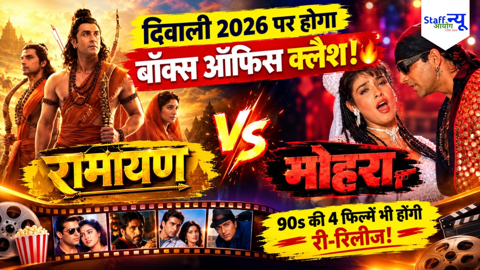 
                                                        Re Release of Mohra Again: दिवाली 2026 पर बॉक्स ऑफिस में होगा बड़ा मुकाबला, ‘रामायण’ के साथ री-रिलीज होंगी 90 के दशक की ये फिल्में