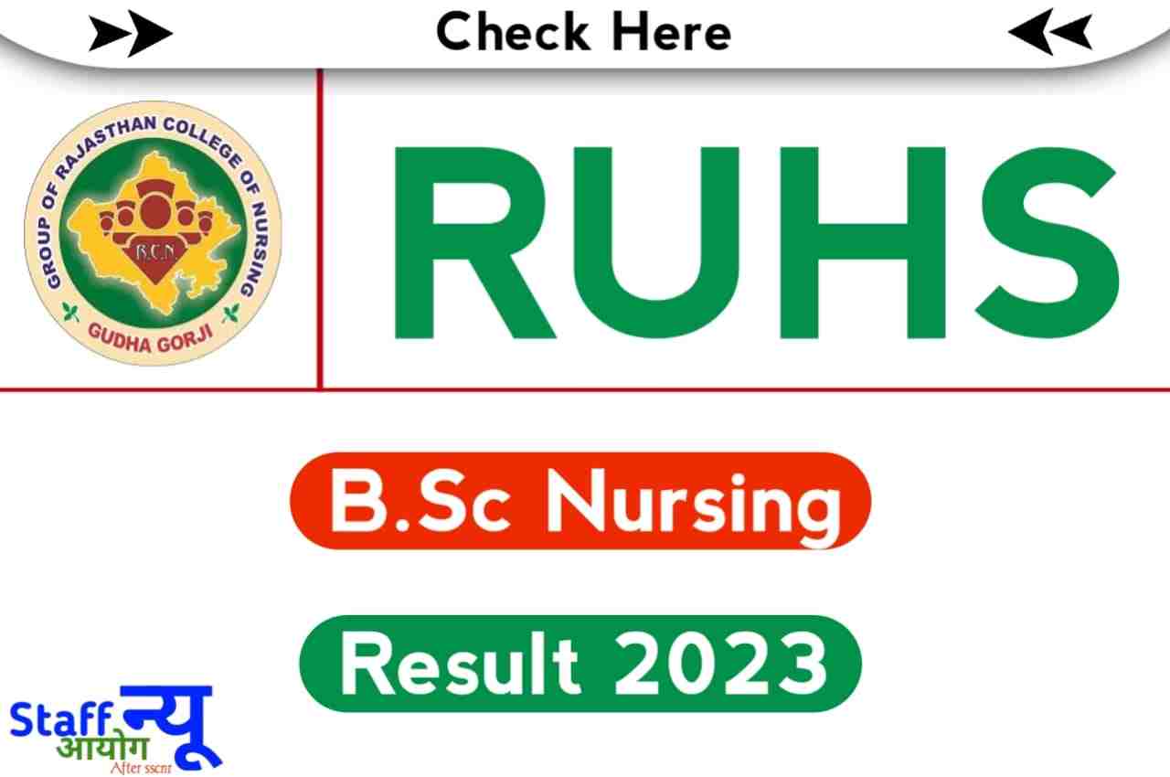 RUHS Bsc Nursing Result 2023
