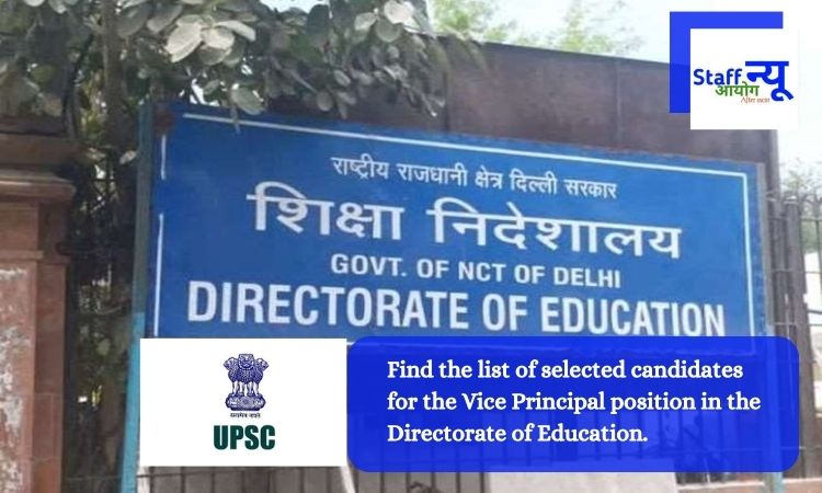 Find The List Of Selected Candidates For The Vice Principal Position In The Directorate Of Education 