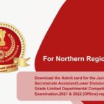 Download the Admit card for the Junior Secretariate Assistant/Lower Division Clerk Grade Limited Departmental Competitive Examination,2021 & 2022 (Offline)-reg