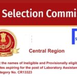 Find out the names of Ineligible and Provisionally eligible candidates aspiring for the post of Laboratory Assistant Gr.III Post Category No. CR13323
