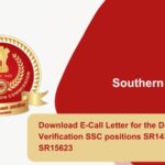 Download E-Call Letter for the Document Verification SSC positions SR14323 and SR15623 from Southern Region