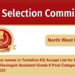 Find the names in Tentative EQ Accept List for the post of the Geologist Assistant Grade-II Post Category no. NW20123
