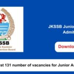 JKSSB Junior Assistant Admit Card 2024