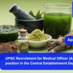 UPSC Recruitment for Medical Officer (Ayurveda) position. Apply now !!