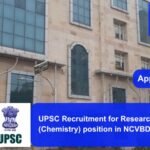 UPSC Recruitment for Research Officer (Chemistry) position in NCVBDC.