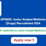UPSSSC Junior Analyst Medicine (Drugs) Recruitment 2024 361 vacancies will be filled. Apply now !!
