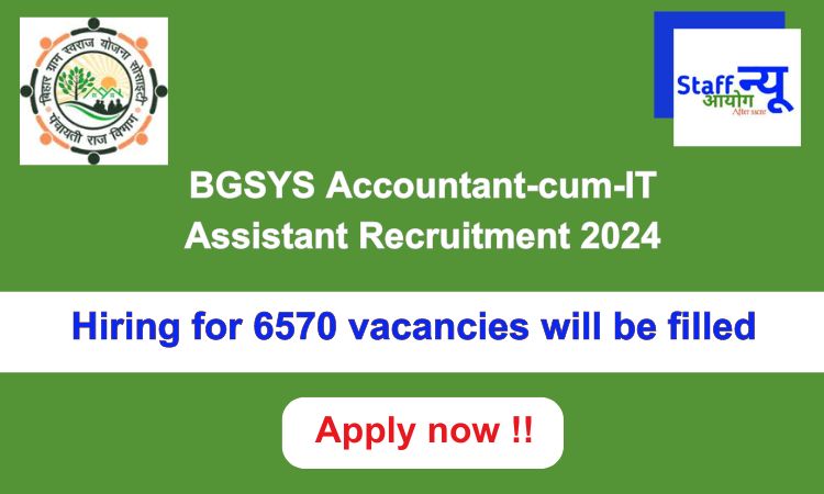 
                                                        BGSYS Accountant-cum-IT Assistant Recruitment 2024: 6570 vacancies will be filled. Apply now !!