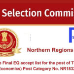 Find the Final EQ accept list for the post of Technical Clerk (Economics) Post Category No. NR18323