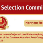 Find the name of rejected candidates aspiring for the post of the Canteen Attendant Post Category no. NR30823