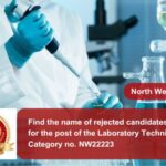 Find the name of rejected candidates aspiring for the post of the Laboratory Technician Post Category no. NW22223