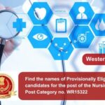 Find the names of Provisionally Eligible candidates for the post of the Nursing Officer Post Category no. WR15322