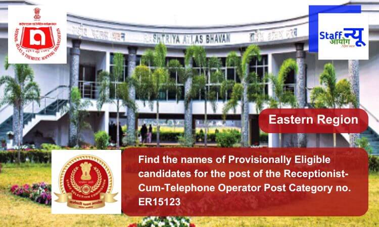 
                                                        Find the names of Provisionally Eligible candidates for the post of the Receptionist-Cum-Telephone Operator Post Category no. ER15123