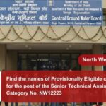 Find the names of Provisionally Eligible candidates for the post of the Senior Technical Assistant Post Category No. NW12223