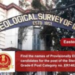 Find the names of Provisionally Eligible candidates for the post of the Stenographer Grade-II Post Category no. ER14822