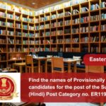 Find the names of Provisionally Eligible candidates for the post of the Sub-Editor (Hindi) Post Category no. ER11923